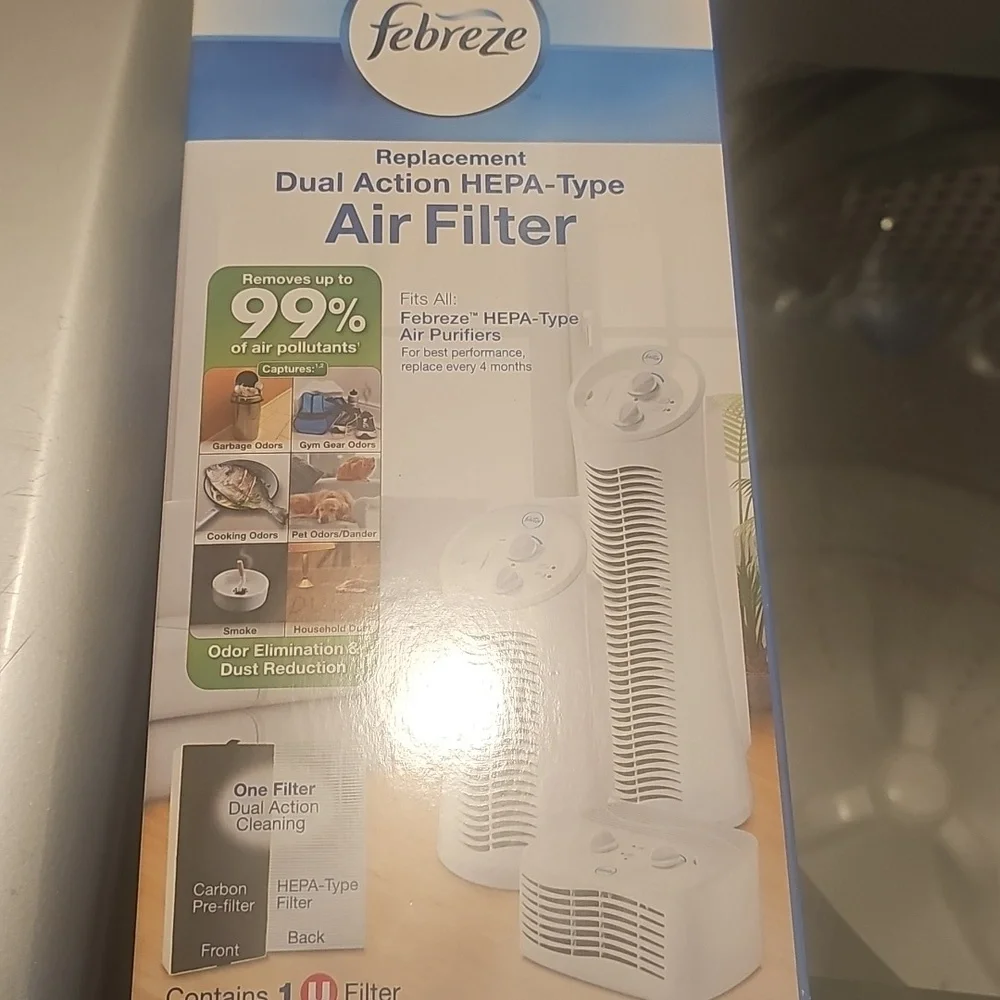 Febreze Mini Tower Air Purifier with Dual-Action HEPA-Type Filter, FHT180W, - Picture 8 of 8